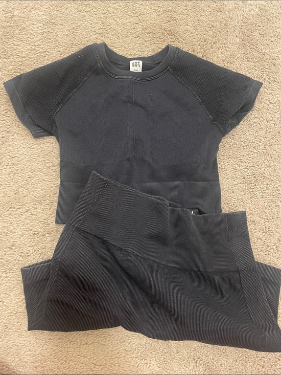 JoyLab Pants - JoyLab Black Seamless Crop Top Set